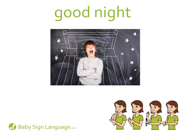 Good Night Baby Sign Language Flash card